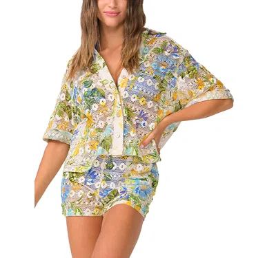 Pq Swim Blake Button Top Swim Cover-up In Bluebell