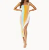 Pq Swim Botanica Piper Slit Dress In Pastel Stripe In Multi