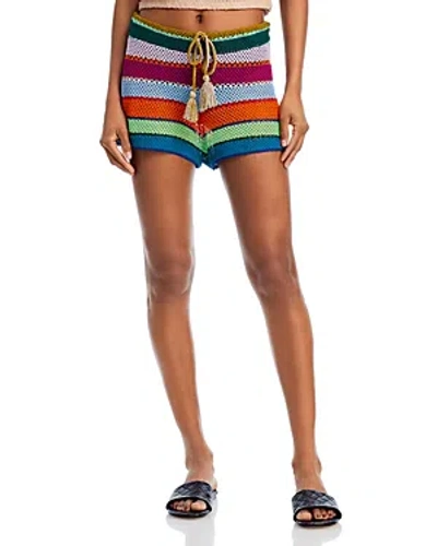 Pq Swim Bree Boho Crochet Cover-up Shorts In Calypso