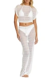 Pq Swim Bree Boho Open Stitch Cover-up Pants In White