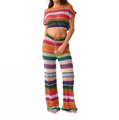 Pq Swim Bree Boho Stripe Sheer Cover-up Pants In Multi