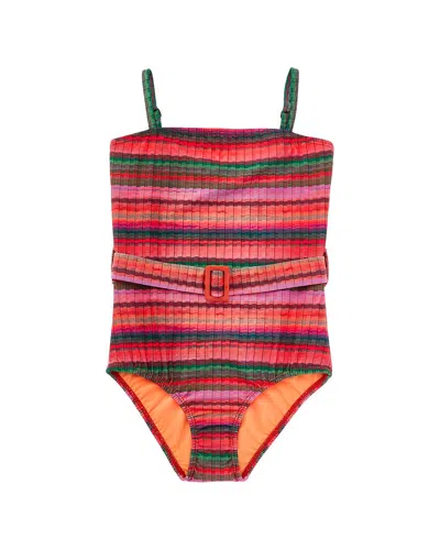 Pq Swim Kids' Brixtyn Belted One-piece In Multi