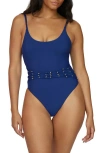 Pq Swim Brynn Beaded One-piece Swimsuit In Pacific