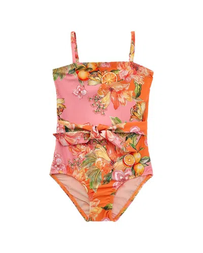 Pq Swim Kids' Bryxton Belt One-piece In Pink