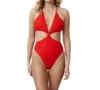 Pq Swim Calypso Knot Cutout One Piece In Red In Red