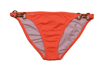 Pq Swim Chain Strap Bikini Bottom In Tangerine In Multi