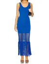 Pq Swim Claudia Fringe Maxi Dress In Blueberry In Blue