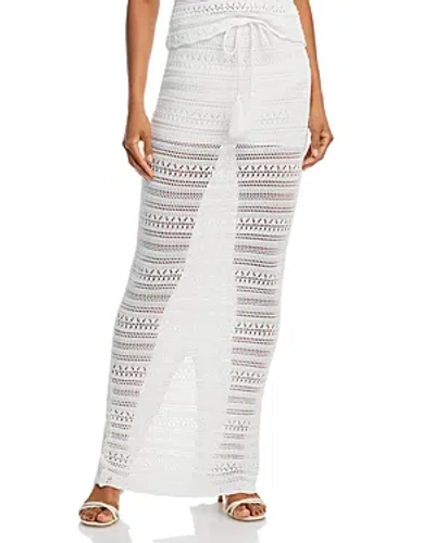 Pq Swim Crochet Cover-up Maxi Skirt In White