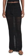 Pq Swim Open Stitch Cover-up Maxi Skirt In Black