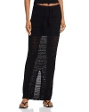 Pq Swim Open Stitch Cover-up Maxi Skirt In Black