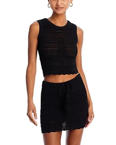 Pq Swim Crochet Tank Top In Black