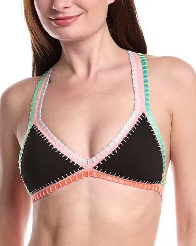Pq Swim Crochet Trim Top In Multi