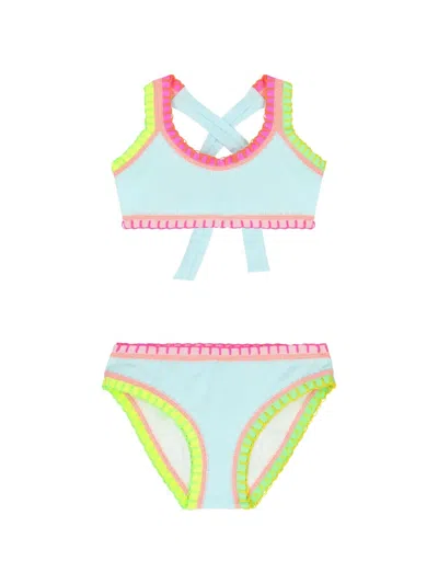 Pq Swim Kids' Cross Back Crochet Bikini In Blue