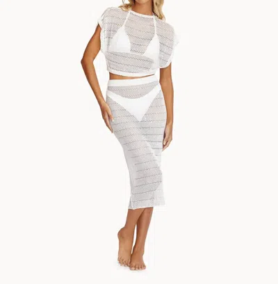 Pq Swim Crotchet Midi Skirt In Cream In White