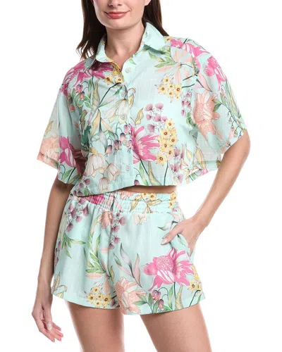 Pq Swim Darcy Button Crop Top In Green