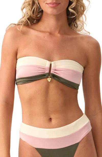 Pq Swim Detail Bandeau Bikini Top In Multi