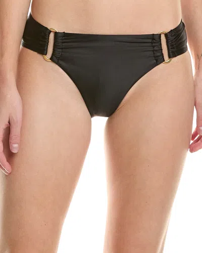 Pq Swim Detail Fanned Bikini Bottom In Black