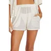 Pq Swim Drew Metallic Sheer Cover-up Shorts In Biscotti