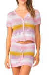 Pq Swim Ellie Open Stitch Cover-up Top In Clementine