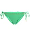 Pq Swim Embroidered Lettuce Edge Tie Full Cover In Green
