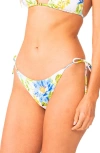 Pq Swim Embroidered Tie Side Bikini Bottoms In Bluebell