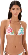 Pq Swim Embroidered Triangle Bikini Top In Mita