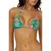 Pq Swim Embroidered Triangle Bikini Top In Zinnia