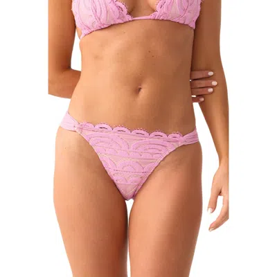 Pq Swim Fanned Lace Bikini Bottoms In Pink