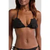 Pq Swim Fleur Triangle Bikini Top In Jet Black