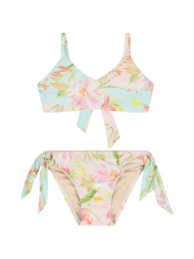 Pq Swim Floral Print Tie Two-piece Swimsuit In Multi