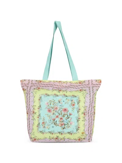 Pq Swim Kids' Floral-print Shoulder Bag In Pink