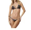 Pq Swim Gasparilla Embroidered Mix Up Triangle Top In Black In Black