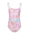 Pq Swim Girls Brixtyn Belted One Piece Dolce In Pink