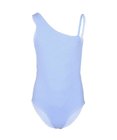 Pq Swim Kids' Girls Little Grace One Piece Sailor Stripe In Blue
