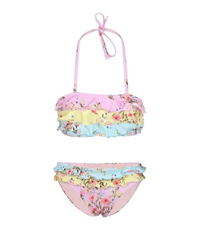 Pq Swim Kids' Girls Ruffle Bikini Dolce In Multi