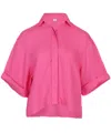 Pq Swim Hot Pink Linen Top In Pink
