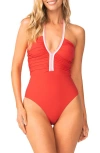Pq Swim Josie Ruched One-piece Swimsuit In Passion