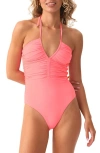 Pq Swim Josie Ruched One-piece Swimsuit In Pink