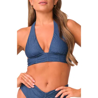 Pq Swim Joyce Metallic Ruched Bikini Top
