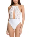 Pq Swim Keyhole Lace One-piece In White