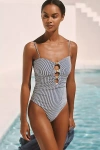 Pq Swim Keyhole One-piece Swimsuit In Gray