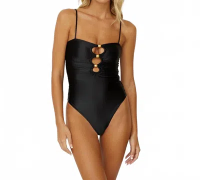 Pq Swim Keyhole One Piece Swimsuit In Nightfall In Black