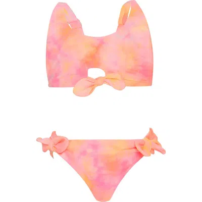 Pq Swim Kids' Annie Bow Two-piece Swimsuit In Pink