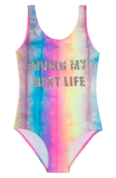 Pq Swim Kids' Best Life Tie Dye One-piece Swimsuit