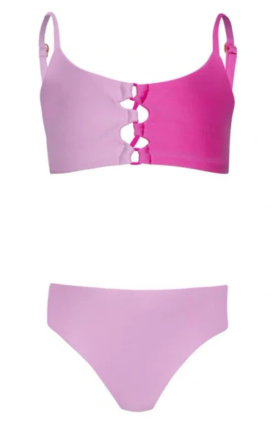 Pq Swim Kids' Cammy Loop Two-piece Swimsuit In Pink