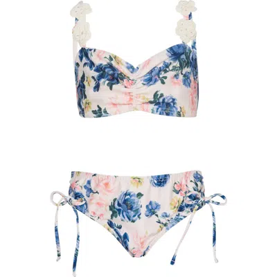 Pq Swim Kids' Evie Flower Two-piece Swimsuit In Multi