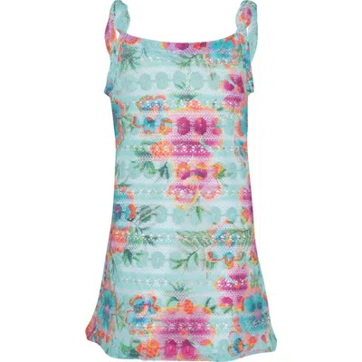 Pq Swim Kids' Grace Cotton Blend Lace Sundress In Blue