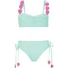 Pq Swim Kids' Heart Two-piece Swimsuit In Green