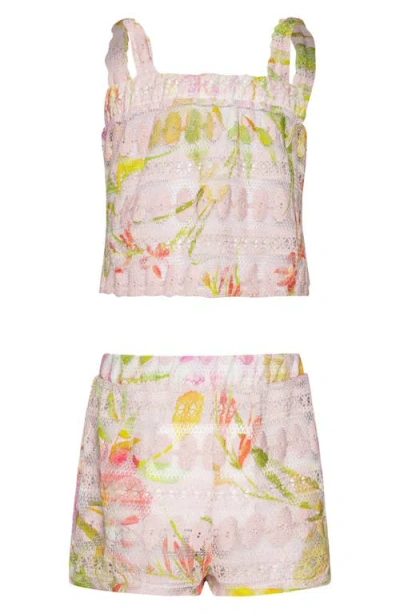 Pq Swim Kids' Lainey Lace Two-piece Swimsuit In Pink