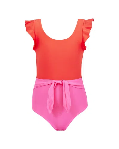 Pq Swim Kids One Piece Bathing Suit In Red